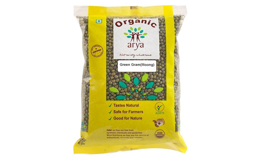Arya Organic Green Gram (Moong)   Pack  1 kilogram